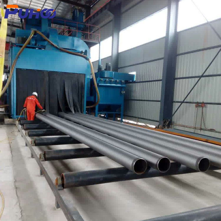 Auto Steel Tube Roller Conveyor Shot Blasting Machine